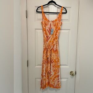 NWT | Loft Orange and Red Ikat Dress | Size: MP